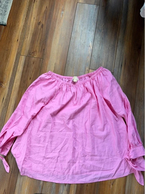 Michael Kors Tops - Michael Kors pink linen/viscose off shoulder top M